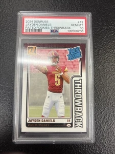 2024 Donruss Throwback Jayden Daniels Commander RC Rated Rookie PSA 10 Gem HG85 - Picture 1 of 2