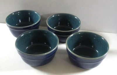 Juego de 4 Denby Arlequín 3-5/8" Diámetro Ramekins Azul Verde Foto 1 de 4