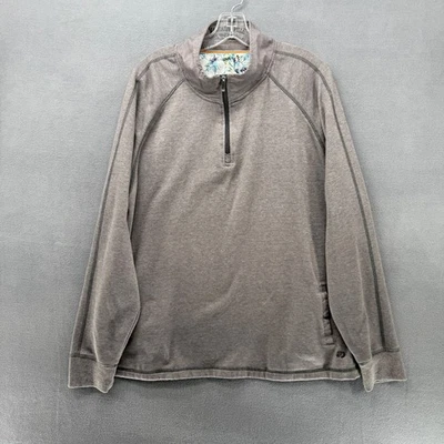 Margaritaville Sweatshirt Mens XL Gray Jimmy Buffet Long Sleeve 1/4 Zip Pullover - Image 1 of 4