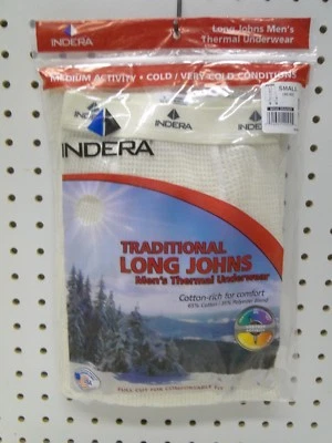 Men's  Cotton-Rich Ecru Thermal Long John Top or Bottom sizes S to 6X - Image 1 of 2