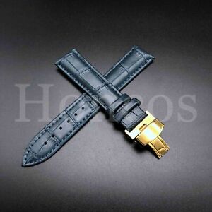 12-24MM Watch Band Strap Leather Alligator Deployment Clasp Fits for Cartier