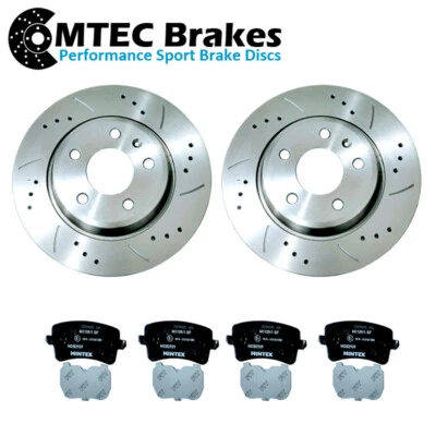 Audi 8F A5 Para 1.8-3.2 2007-2017 Trasero Discos de Freno Ranurados Perforados & - Imagen 1 de 4