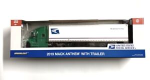CHASE Greenlight 2019 Mack Anthem 18 Wheeler Tractor-Trailer USPS Truck 1:64 HTF