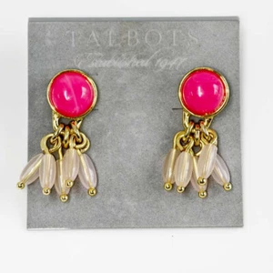 New Talbots Beaded Tassel Drop Earrings Chic Women Summer Party Vacation Jewelry - Picture 1 of 3