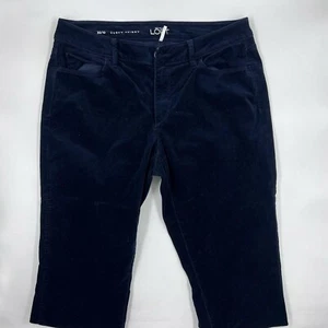 LOFT Womens Curvy Skinny Pants Size 10 Black Corduroy Cotton Blend Stretch Slim - Picture 1 of 9