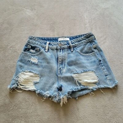Kancan denim distress shorts blue sz small - Image 1 of 4