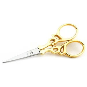 Kunsthandwerk, goldene Stickschere, Allary Drawing, moderne Schere, 8,9 cm - Bild 1 von 2
