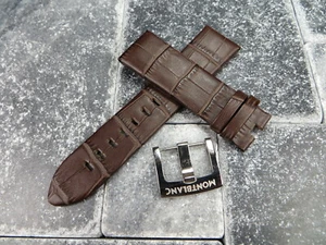 New 22mm Grain Leather Strap Brown Watch Band with OEM MONTBLANC Tang Buckle - Picture 1 of 10