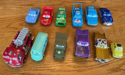 Disney Pixar Cars Lot of 12: Red Sarge Doc Ramone King Luigi Tex Dinoco + MORE! Cover