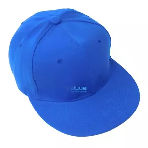 Flat Royal Fitted Cap, Large Size 6 Panel Cap Mens Accessories - Picture 1 of 5