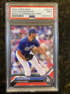 2023 Topps Now CLAYTON KERSHAW #OD273 Road To Opening Day-Red 01/10 PSA MINT 9! - Image 1 of 3