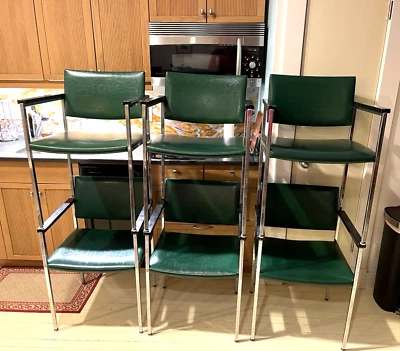 MCM Modern Set Of 6 Thonet Industries Steel Arm Chairs - Image 1 of 4