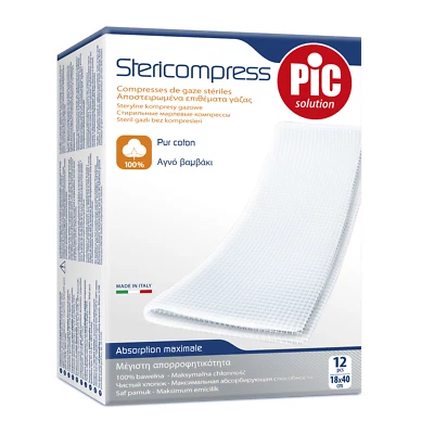 Pic Stericompress Soft - sterile Vliesstoffverbände - 18 x 40 cm (12 Stück)