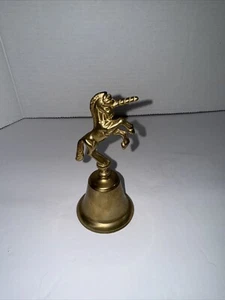 Vintage Yellow Brass Unicorn Bell - Picture 1 of 4