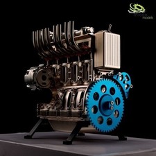 Motor 4-Zylinder Metall Bausatz Motorblock in champagner thicon-models