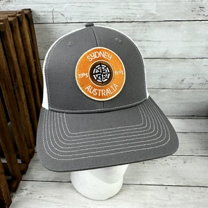 Sydney Australia YOUTH Gray Snapback Hat Outdoor Cap Patch logo travel NWOT - Picture 1 of 7