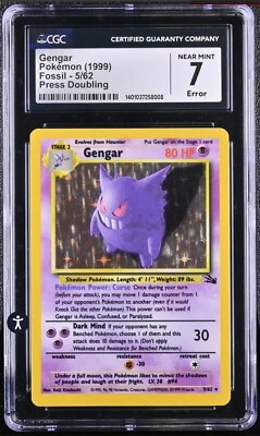 1999 Pokemon GENGAR Fossil Set HOLO BLEED ERROR Misprint Ink 5/62 RARE WotC CGC - Image 1 of 2