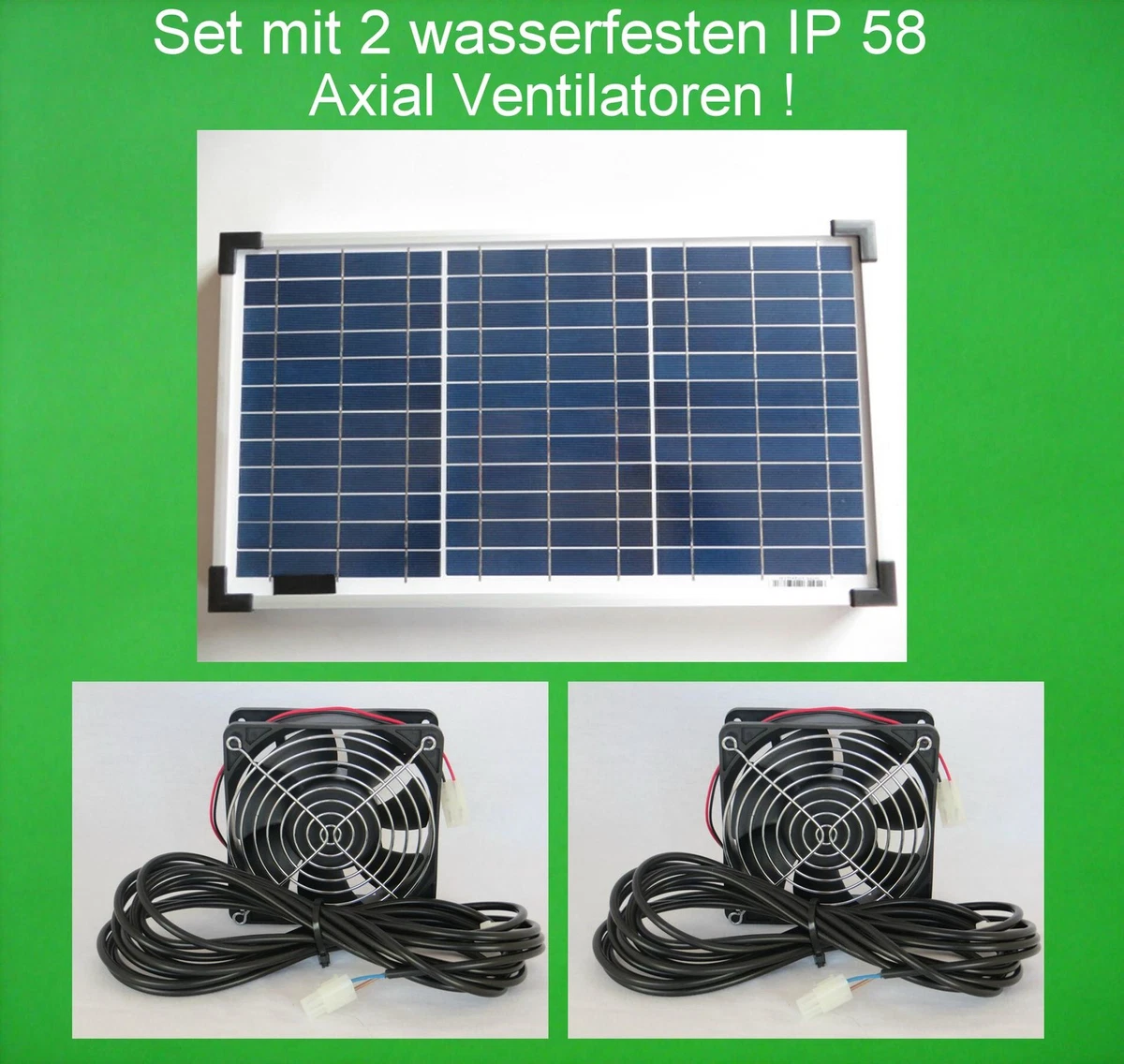 Solar Lüfter Kit, 100W, IP67 Wasserdicht – Für Gewächshaus, Hühnerstall, Schuppen | Ohne Stromanschluss