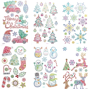 Self Adhesive Crystal and Glitter Snowflake Stickers Christmas Craft Card Making - Picture 1 of 11