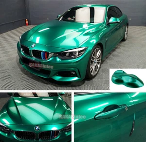 Felxible Entire Car Pearl Gloss Glitter Metallic Vinyl Wrap Sticker Emerald -AB - Picture 1 of 6