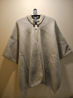 Genuine Alpaca Women's NEW Cape Poncho Peruvian Pure Baby Alpaca Camel Brown  OS - Image 1 of 4