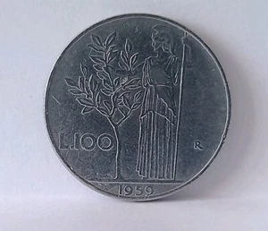 Moneta 100 Lire Minerva 1959 - Foto 1 di 2