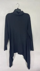Nuevo con etiquetas Suéter túnica Joseph A. para mujer cuello alto manga larga dobladillo asimétrico negro M. - Imagen 1 de 12