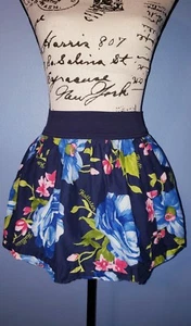 Hollister Floral Bubble Skirt, Royal Blue & Pink, Teen Woman's size XS - Picture 1 of 4