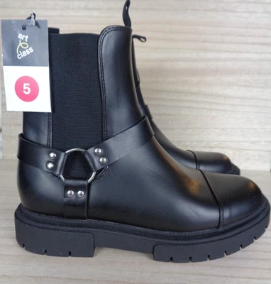 Botas de Moto Crosby Negras Art Class Niños Grandes Niñas Cremallera Lateral Talla 5 Nuevas Con Etiquetas Foto 1 de 4