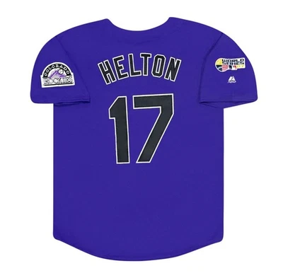 Todd Helton 2007 Colorado Rockies World Series Purple Jersey Mens Size Large - Image 1 of 3