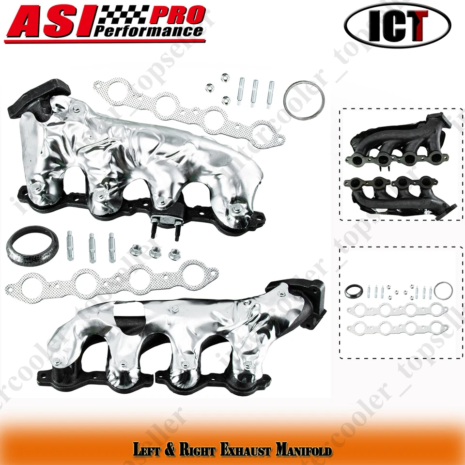 Colector de escape lado izquierdo+derecho para Chevy Silverado GMC Sierra 1500 2500 Yukon Foto 1 de 4