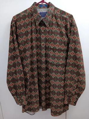 Vtg Pendleton Corduroy Shirt Mens Large Aztec Western Long Sleeve Button Up - Image 1 of 4
