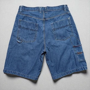 Vintage Y2K Tommy Hilfiger Red Label Baggy Fit Jean Shorts Size 38 Skater Jorts - Picture 1 of 16