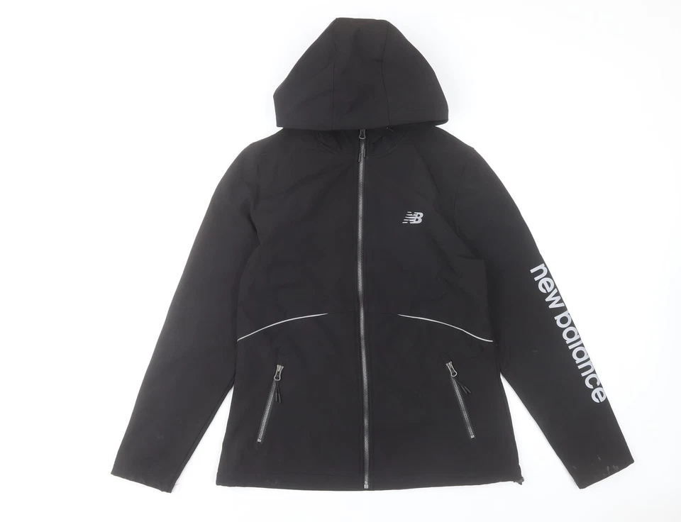 New Balance Unisex Black Softshell Hooded Jacket M Windproof - Image 1 of 4