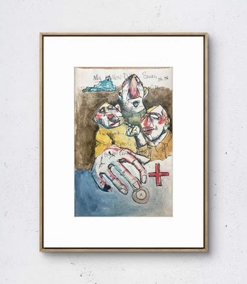 Páginas de cuaderno de bocetos aleatorias: tres +: papel: neoexpresionismo único 6x19 Foto 1 de 4