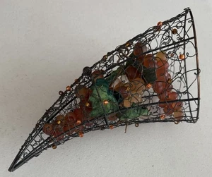 Lot of 3 Vintage 1960s Acrylic Lucite Grapes Cluster Velvet Leaves & Cornucopia - Picture 1 of 11