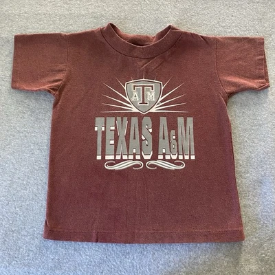 Vintage 80s Texas A&M Shirt Kids 5/6 Fits 4t USA Single Stitch Maroon Tee Aggies - Image 1 of 4