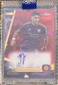 2024 Topps Chrome MLS Sapphire Edition Facundo Torres Red Auto 4/5 - Picture 1 of 2