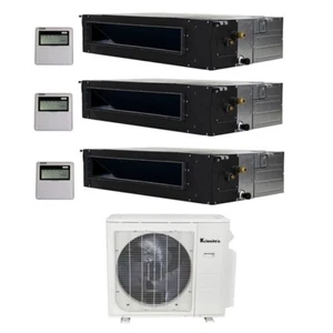 Klimaire 3-Zone 36K BTU 20 Seer 12K+18K+18K Ducted AC Mini Split Heat 15FT Kits - Picture 1 of 8
