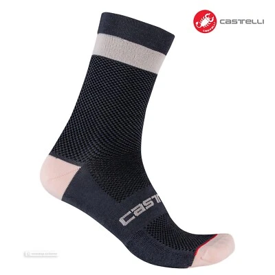 Calcetines de invierno Castelli ALPHA W 15 para mujer: DRK STEEL AZUL/ROSA - Un par Foto 1 de 2