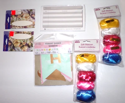 New 34 pc/ Birthday 5.5 ft/5.5in banner 8 balloon ribbon 16 place card 4 ball d2 - Image 1 of 4