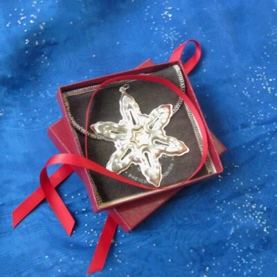 NUEVO • Gorham 1986 Copo de Nieve Esterlina Adorno de Navidad con Relleno de Oro Foto 1 de 4