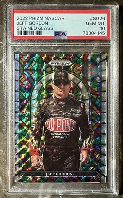 2022 Panini Prizm NASCAR Jeff Gordon Stained Glass Case Hit PSA 10 Gem Mint - Image 1 of 2