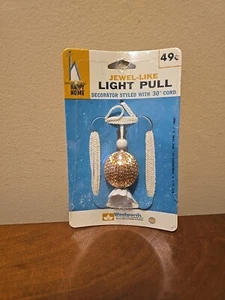 Vintage Lamp Ceiling Fan Pull Chain Jewel Like Brass From Happy Home USA - Picture 1 of 9