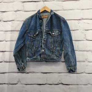 LEVIS Jacket Boys Large Denim Vintage 80s Long Sleeve Button Down Blue - Picture 1 of 10