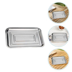 10 Pezzi Piatto Pesce Grigliato Acciaio Inox Bambino Bambino Vassoio Rettangolare - Foto 1 di 12