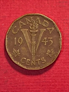 1943 Canada TOMBAC 5 Cent Coin Circulated - Picture 1 of 2
