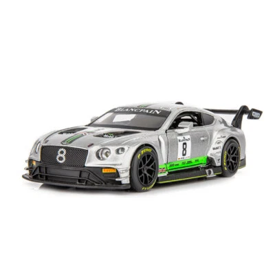 Modelo de coche Bentley Continental GT3 escala 1/32 diecast vehículo de juguete para niños gris Foto 1 de 4
