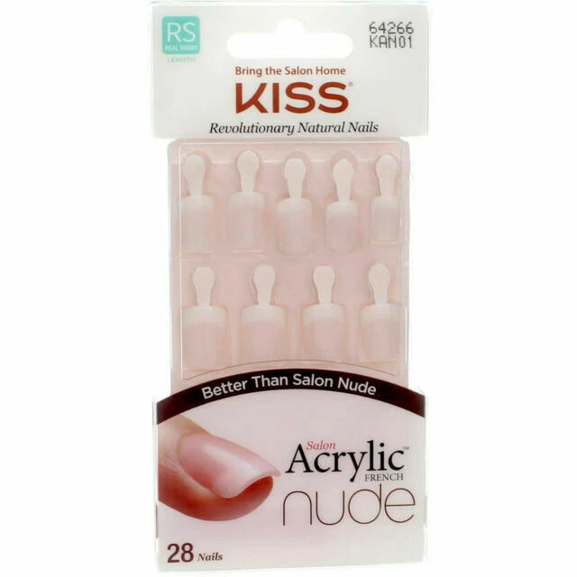 Kiss Salon Acrylic Nude French False Nails - Nude