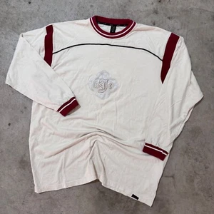 Vintage Y2K Sean John Long Sleeve Tee Embroidered Logo Cream Colorblock 4XL - Picture 1 of 8